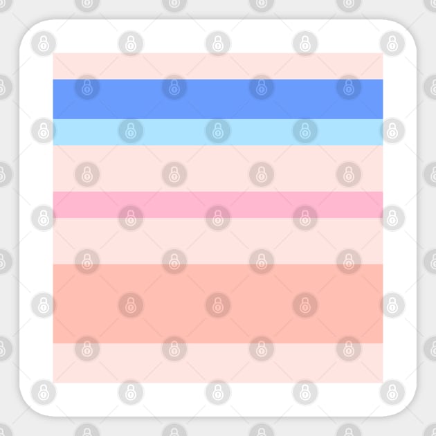 A solid variation of Powder Blue, Cornflower Blue, Baby Pink, Misty Rose and Melon stripes. Sticker by Sociable Stripes